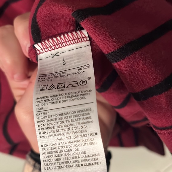 Old Navy red dress with black stripes size large - Picture 8 of 8